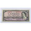 Image 1 : #74 1954 CANADA $10 TEN DOLLAR BILL BANK NOTE