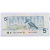 Image 2 : #75 1985 CANADA $5 FIVE DOLLAR BILL BANK NOTE