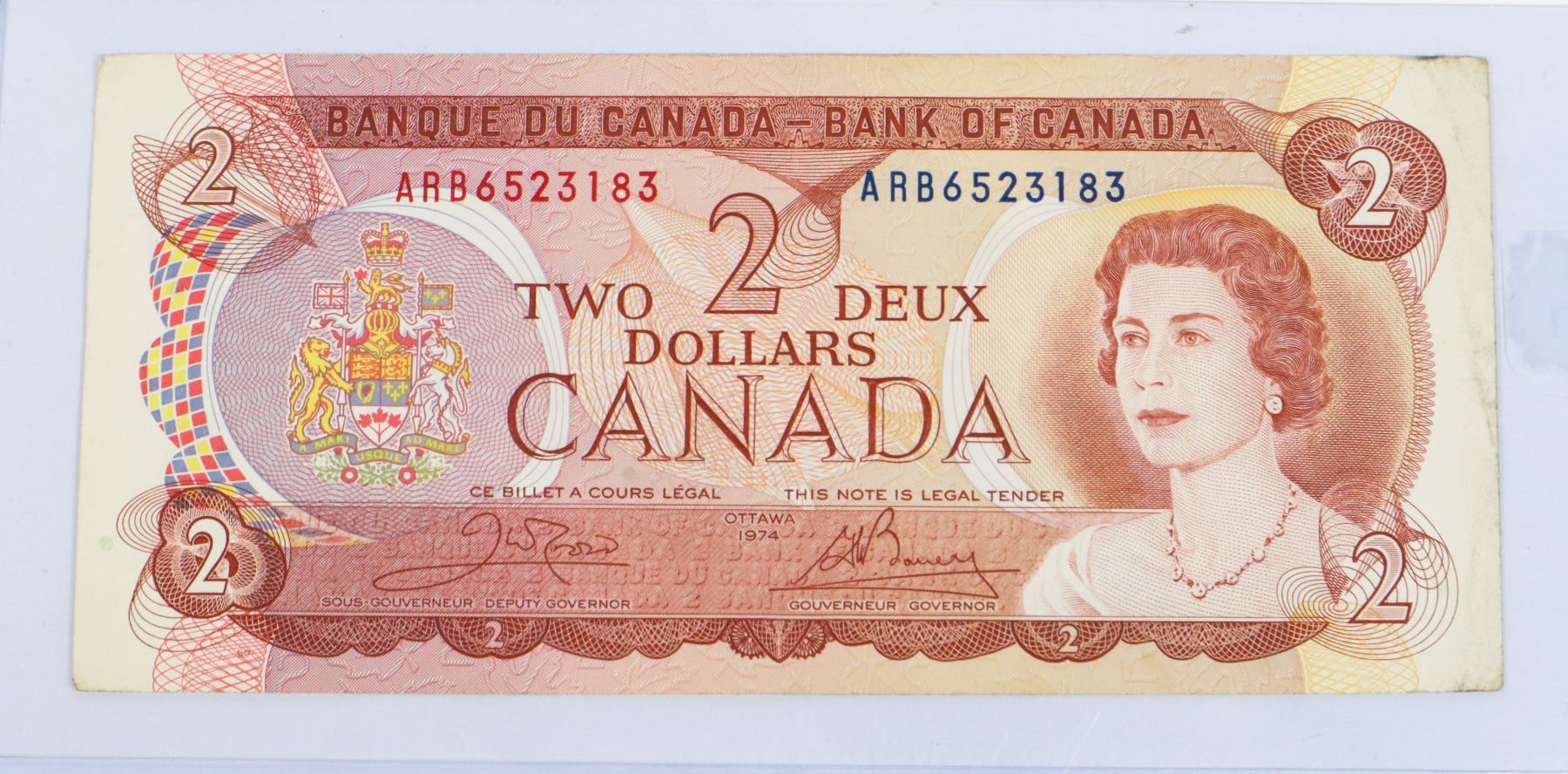 #77 1974 CANADA $2 TWO DOLLAR BILL BANK NOTE