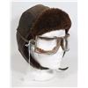 Image 1 : #129 WW1 1930S EARLY AVIATOR MOTORCYCLIST HELMET