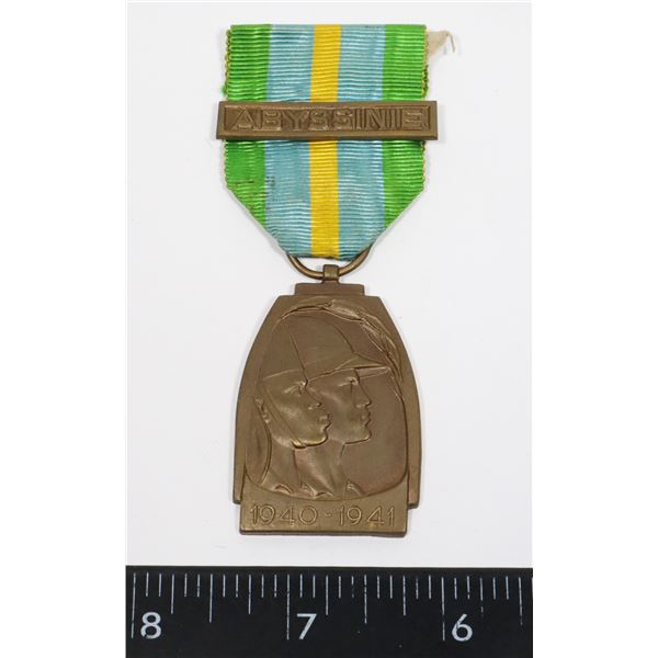 #202 WW2 BELGIUM AFRICAN MEDAL W/ ABYSSINIE CLASP