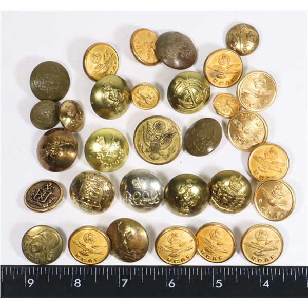 #265 MILITARY ASSORTED BUTTON LOT ASSORTED ERA
