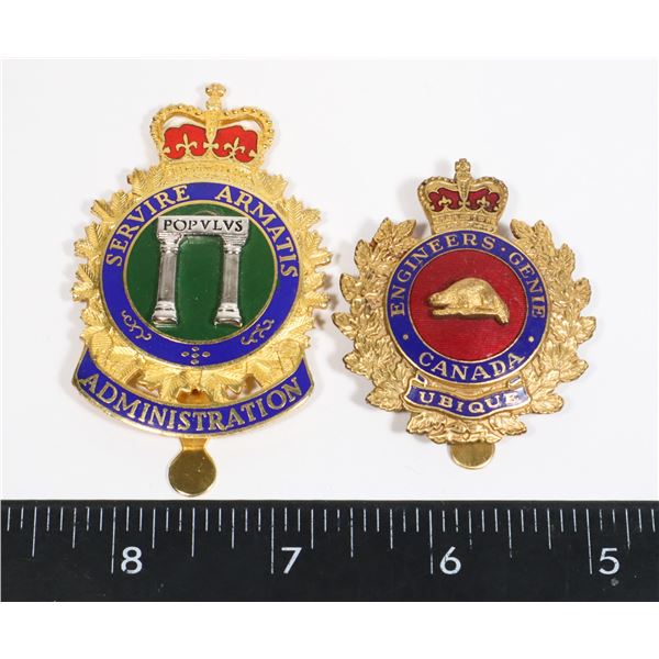 #313 PAIR CANADIAN ENGINEERS ADMINISTRATION BADGE
