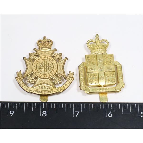 #323 LOT OF 2 CANADIAN CAP BADGES VOLTIGEURS DE