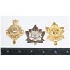 Image 1 : #324 LOT OF 3 CANADIAN CAP BADGES FORT GARRY HORSE