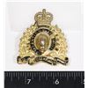 Image 1 : #430 1960 ROYAL CANADIAN MOUNTED POLICE CAP BADGE