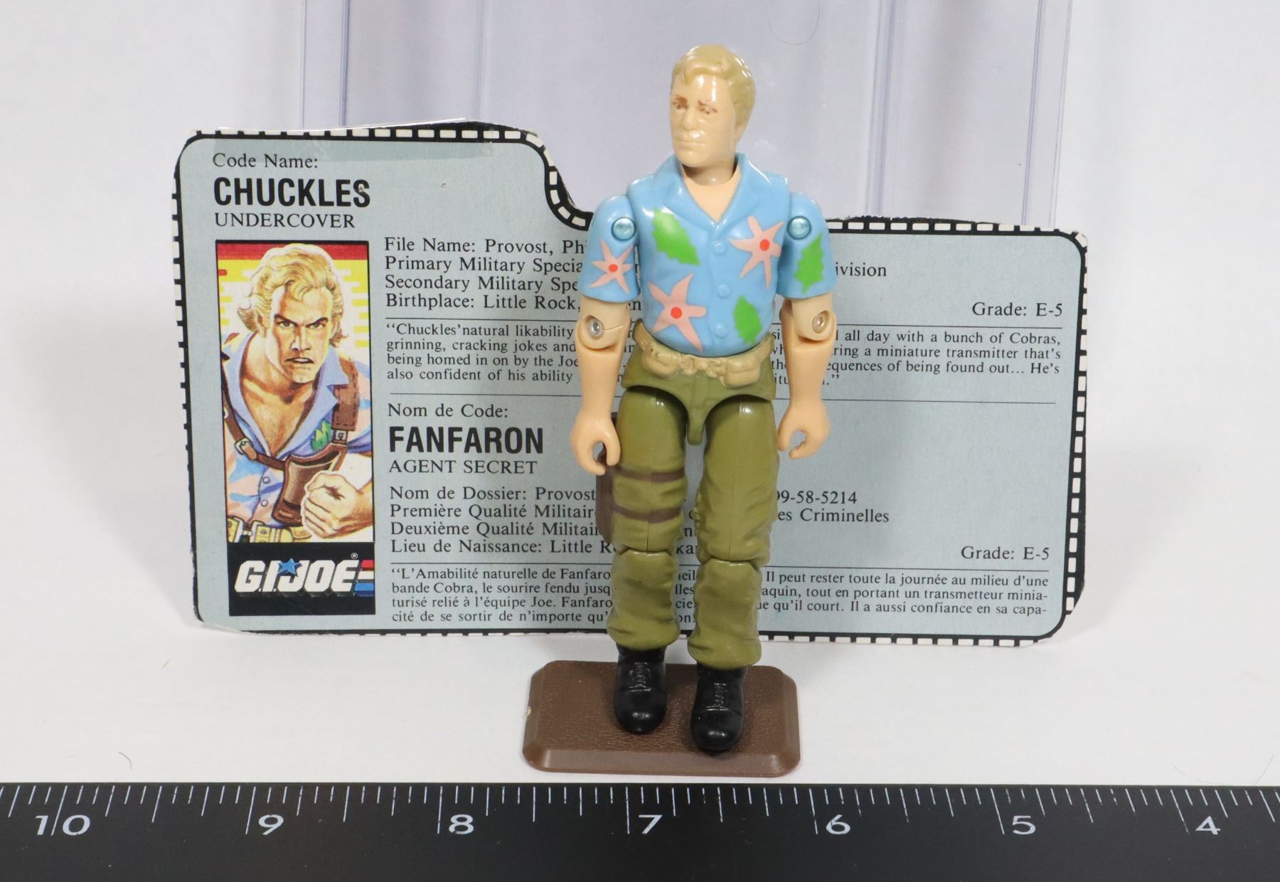 #618 GI JOE ARAH CHUCKLES 1987 W/ FILE CARD FOR