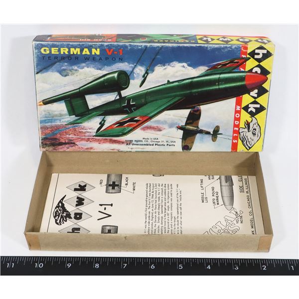 #943 BOX ONLY HAWK GERMAN V-1 TERROR WEAPON 1958