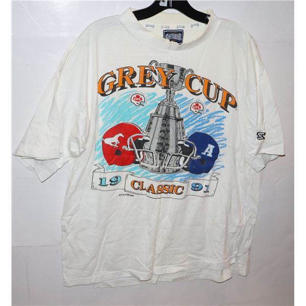 #958 VINTAGE T-SHIRT GREY CUP 1991 SOFTWEAR CANADA
