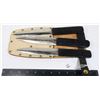 Image 1 : #1091 SET OF THREE THROWING KNIVES IN SCABBARD