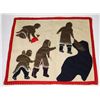 Image 1 : #1158 INUIT ABORIGINAL 34X30 INCH BLANKET FISHING