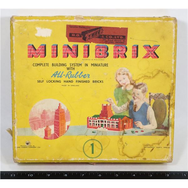 #1201 MINIBRIX 1950'S BOXED BUILDING SYSTEM TOY