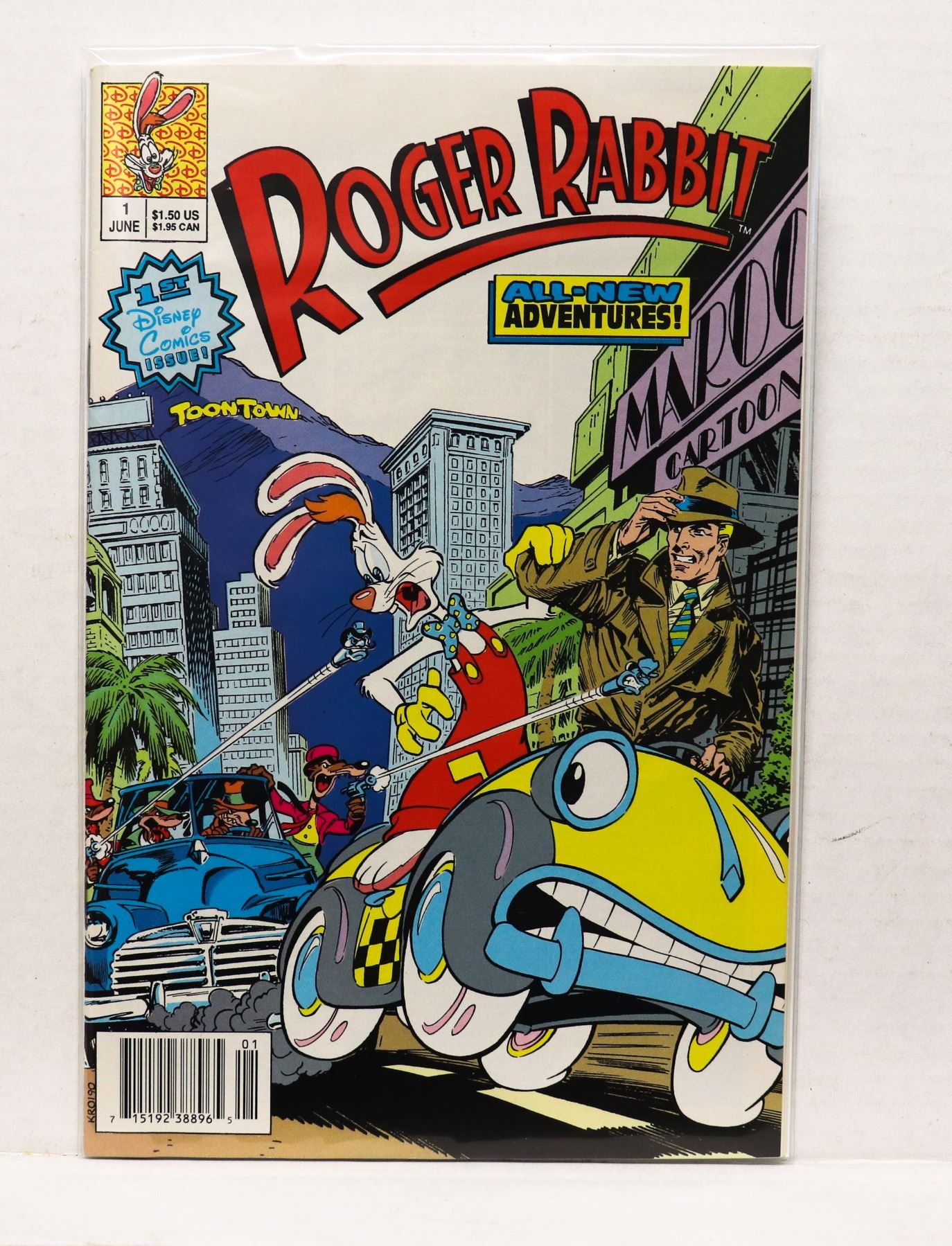 Roger Rabbit Comic #1278 DISNEY COMICS ROGER RABBIT #1 1990 NEWSSTAND