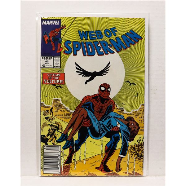 #1679 MARVEL COMICS WEB OF SPIDER-MAN #45 DEC 1988