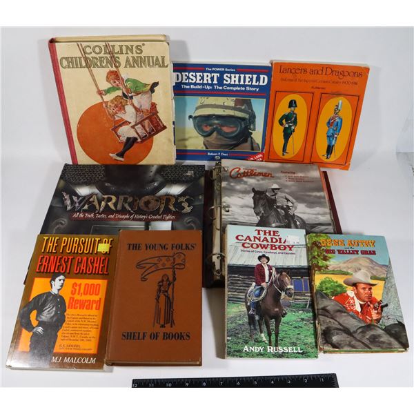 9 ASSORTED BOOKS INCLUDES THE CANADIAN COWBOY