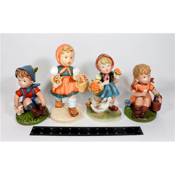 LOT OF 4 VINTAGE CHILDREN FIGURES SIGNED
