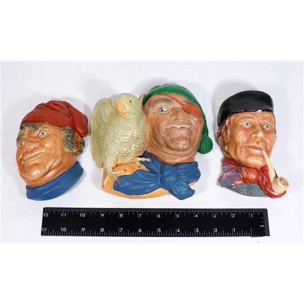 CHALKWARE PIRATE PARROT WALL ART MID 20TH SOLD W/