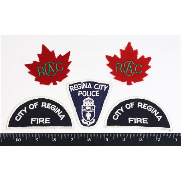 PAIR OF CITY OF REGINA FIRE PATCH CRESTS SOLD W/