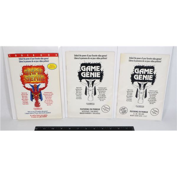 THREE GAME GENIE CODE BOOKS