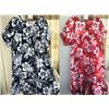 Image 1 : Qty 2 New 3X Ali'i Fashions Hawaii MuuMuu Dresses - Black & Red Polyester (52" bust/44"L)