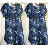 Image 1 : Qty 2 New 2X Ali'i Fashions Hawaii Blue White Cotton MuuMuu Dresses (50" bust/44"L)