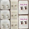 Image 1 : Qty 8 Pair Mickey Mouse Earrings (3 Faux Pearl/3 Clear Stone/2 Plastic)