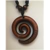 Image 6 : Qty 5 New Resin Faux-Wood Motif Fish Hook Necklaces w/ Adjustable String Chokers, Misc Designs