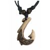 Image 3 : Qty 5 New Resin Faux-Wood & Bone Motif Fish Hook Necklaces w/ Adjustable String Chokers, Misc Design