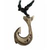 Image 3 : Qty 5 New Resin Faux-Wood & Bone Motif Fish Hook Necklaces w/ Adjustable String Chokers, Misc Design