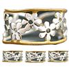 Image 1 : Qty 4 Metal Gold-Tone & Silver-Tone Plumeria Flower Hawaiian Adjustable Band Rings
