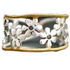 Image 2 : Qty 4 Metal Gold-Tone & Silver-Tone Plumeria Flower Hawaiian Adjustable Band Rings