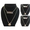 Image 1 : Qty 3 Metal Double Strand Silver-Tone Chain Necklaces w/ Aloha & Shell Dangle Pendants (display not 