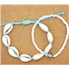 Image 3 : Qty 5 Faux Cowrey Shell & Turtle on Bead Anklets Pair Ankle Bracelets Adjustable