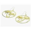 Image 2 : Qty 5 Pair Large Metal Gold-Tone Fashion Large Palm Tree Hoop Hook Pierced Earrings