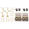 Image 1 : Qty 10 Pair Floral Gold-Tone Earrings: 6 Roses, 2 Black Bead, 2 Bows
