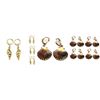 Image 1 : Qty 9 Pair Gold-Tone Shell Earrings: 5 Clamshells, 4 Conch Dangles