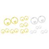 Image 1 : Qty 10 Pair Palm Tree Earrings: 6 Gold-Tone & 4 Silver-Tone