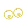 Image 2 : Qty 10 Pair Palm Tree Earrings: 6 Gold-Tone & 4 Silver-Tone