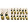 Image 1 : Qty 7 Pair Gold-Tone Pineapple Hook Earrings w/ Enamel Accents