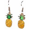 Image 3 : Qty 7 Pair Gold-Tone Pineapple Hook Earrings w/ Enamel Accents