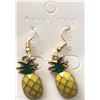 Image 4 : Qty 10 Pair Pineapple Earrings: 3 Gold-Tone, 5 Silver-Tone, 2 Enamel, Misc Designs