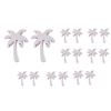 Image 1 : Qty 8 Metal Silver-Tone Small Palm Tree Stud Pierced Earrings