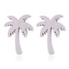 Image 2 : Qty 8 Metal Silver-Tone Small Palm Tree Stud Pierced Earrings