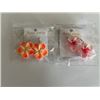 Image 2 : Qty 6 Plumeria Flower Fimo Polymer Clay Pierced Hook Dangle Earrings (approx. 1.25" dia), Misc Color