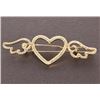 Image 3 : Qty 5 Girl's Hearts w/ Wings Barettes: 2 Gold-Tone, 3 Silver-Tone