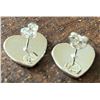 Image 3 : Pair 925 Sterling Silver Heart Stud  Pierced Earrings
