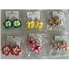 Image 1 : Qty 6 Plumeria Flower Fimo Polymer Clay Pierced Hook Dangle Earrings (approx. 1.25" dia), Misc Color