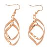Image 2 : Qty 5 Long Swirls Hook Pierced Dangle Earrings: 2 Gold-Tone, 3 Silver-Tone