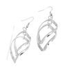 Image 4 : Qty 5 Long Swirls Hook Pierced Dangle Earrings: 2 Gold-Tone, 3 Silver-Tone