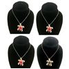 Image 1 : Qty 4 Island Reflections Turtle Pendants on 18" Silver-Tone Chain Necklaces: 3 Red Stones & 1 Black 
